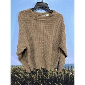 Vintage Members‎ Only Brown Heavyweight Cotton Knit Sweater LG  USA made Chunky